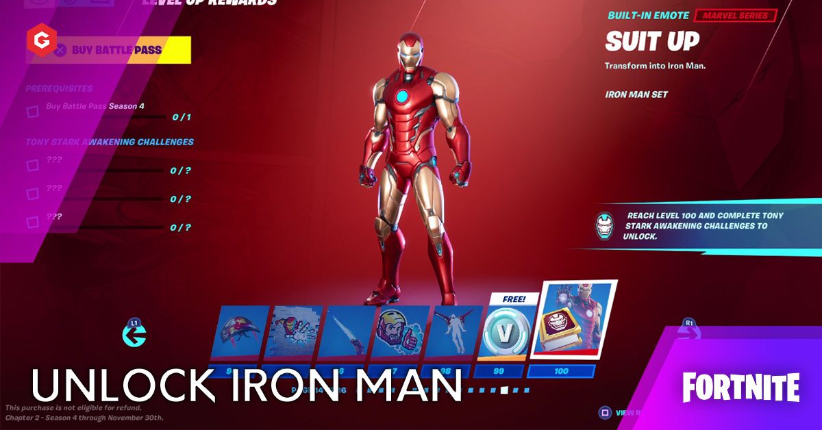 Fortnite Chapter 2 Season 4 How To Unlock Tony Stark And Iron Man Suit Up Emote
