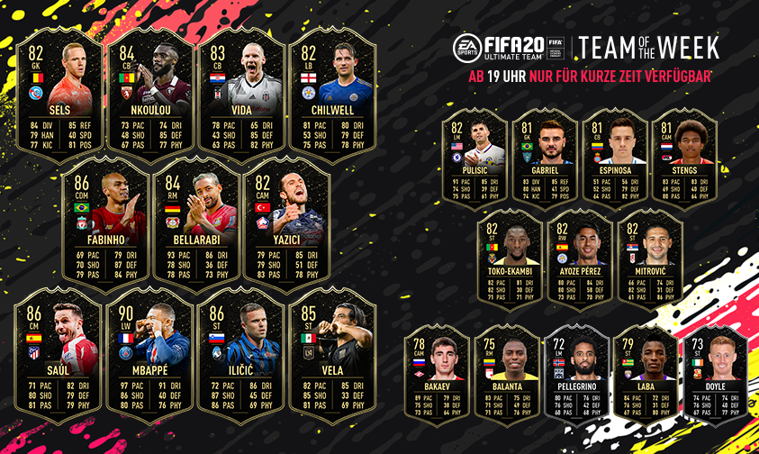 Fifa 20 Ultimate Team Totw 7 For Fut 20 With In Game Stats